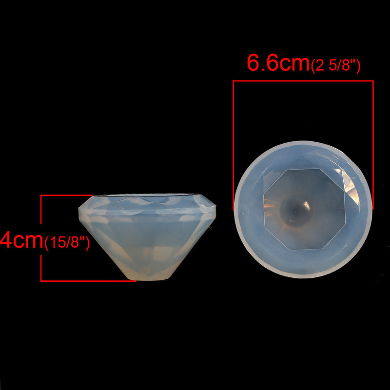 DIAMOND Mold, Silicone Mold to make 2-1/2 x 1-1/2" 3-dimensional diamond shape, reusable, tol0867