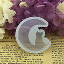 Cat on Moon RESIN MOLD, Silicone Mold to make shape 31x32mm (1-1/4" x 1-3/8") cabochons, reusable, tol0780