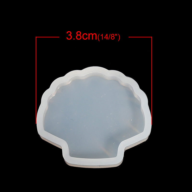 SEASHELL RESIN MOLD, Silicone Mold to make shell shape 33mm (1-1/4") cabochons, reusable, tol0871
