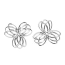 30 Bright Silver Metal Filigree Flat Wraps Connectors, Flower Shape, 37x35mm (1-1/4"x1-3/8")  fil0073