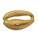 2 Gold Plated SEASHELL Charms, Cowrie Shell Charms, Coffee Bean Shells, 38x25mm, chs3096
