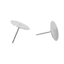 30 Stainless Steel POST Glue-On Pad Earring Blanks (15 pairs), 12mm pad, fin0686
