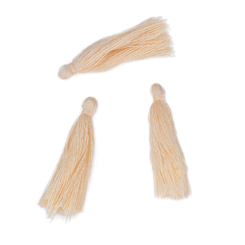 10 PEACH TASSEL Charms, Rayon Fiber Tassels, 40mm long (about 1-5/8"), chs3404