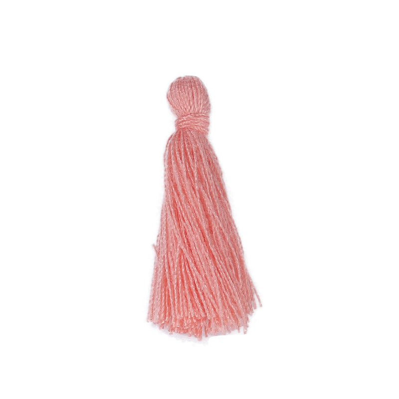 10 CORAL PINK TASSEL Charms, Rayon Fiber Tassels, 40mm long (about 1-5/8"), chs3394