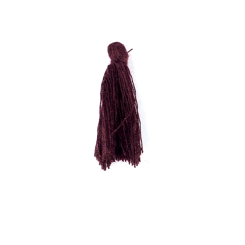 10 MAROON RED TASSEL Charms, Rayon Fiber Tassels, 40mm long (about 1-5/8"), chs3405