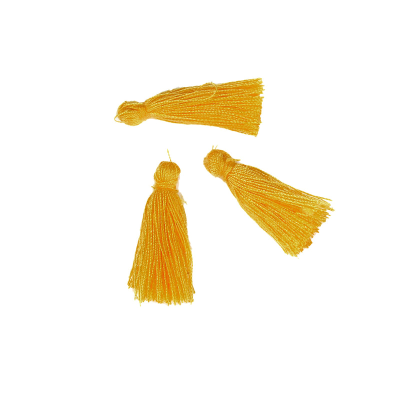 10 YELLOW TASSEL Charms, Rayon Fiber Tassels, 40mm long (about 1-5/8"), chs3392