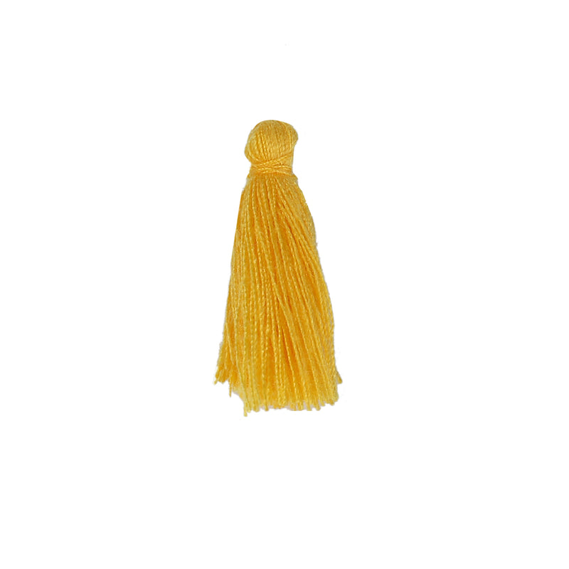 10 YELLOW TASSEL Charms, Rayon Fiber Tassels, 40mm long (about 1-5/8"), chs3392