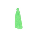10 BRIGHT GREEN TASSEL Charms, Rayon Fiber Tassels, 40mm long (about 1-5/8"), chs3402