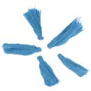 10 PEACOCK BLUE TASSEL Charms, Rayon Fiber Tassels, 40mm long (about 1-5/8"), chs3401