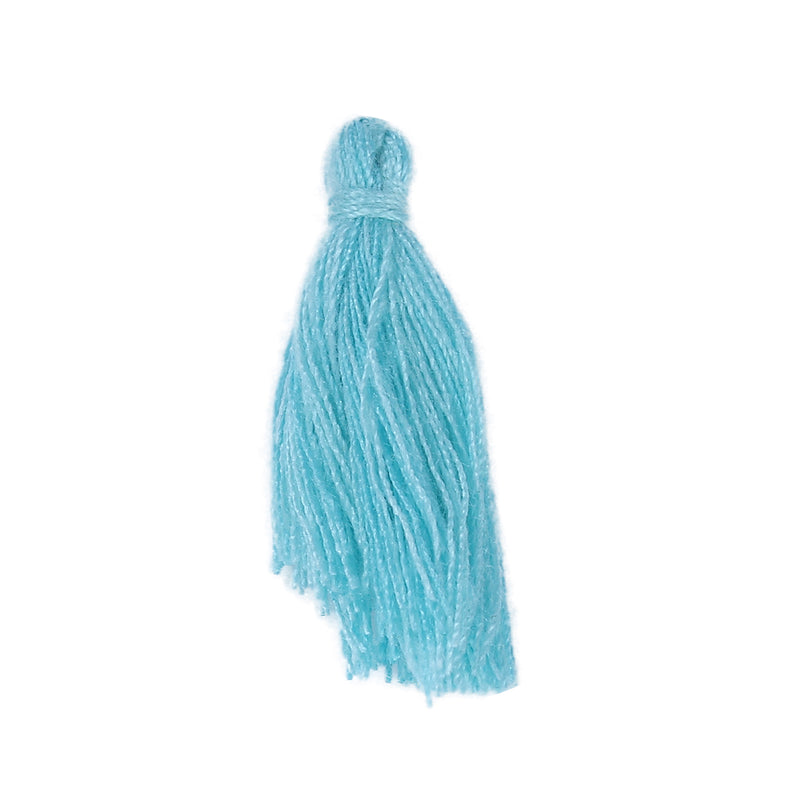 10 TURQUOISE BLUE TASSEL Charms, Rayon Fiber Tassels, 40mm long (about 1-5/8"), chs3398