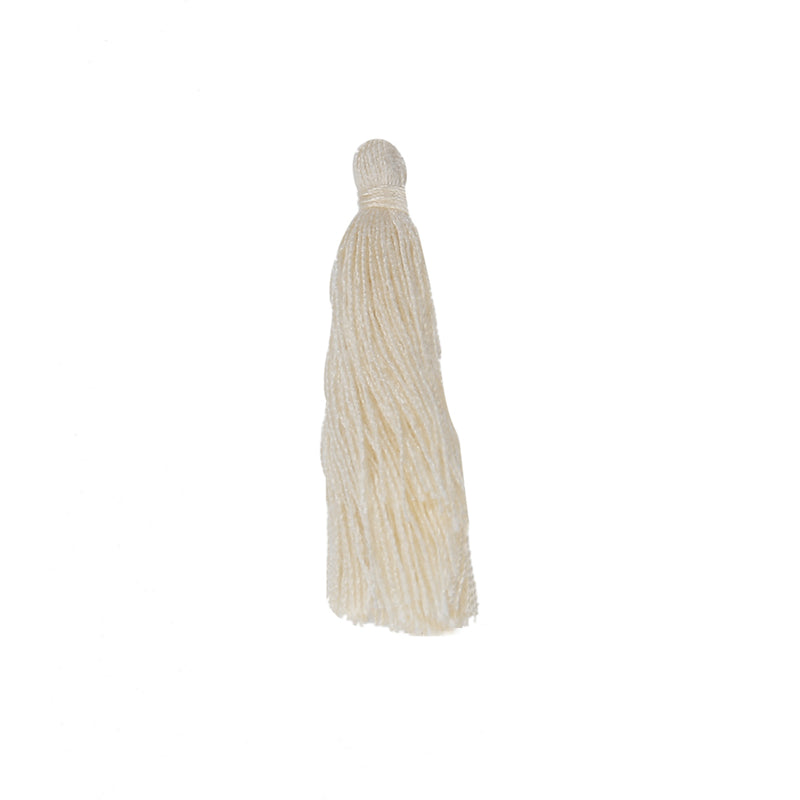 10 IVORY TASSEL Charms, Rayon Fiber Tassels, 40mm long (about 1-5/8"), chs3406