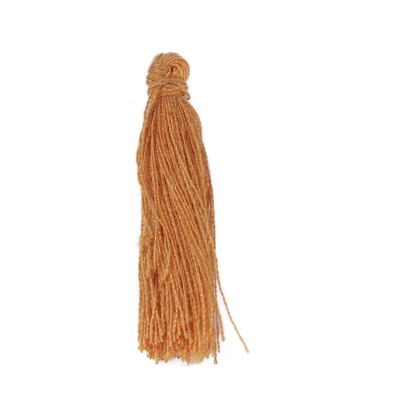 10 CURRY ORANGE TASSEL Charms, Rayon Fiber Tassels, 40mm long (about 1-5/8"), chs3400