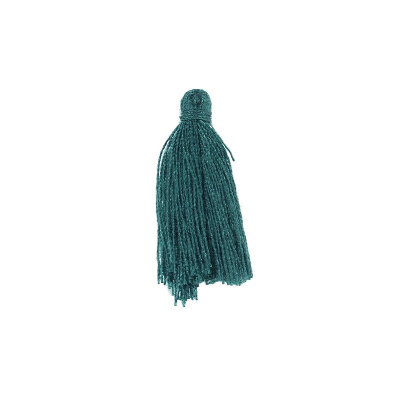 10 TEAL BLUE TASSEL Charms, Rayon Fiber Tassels, 40mm long (about 1-5/8"), chs3399