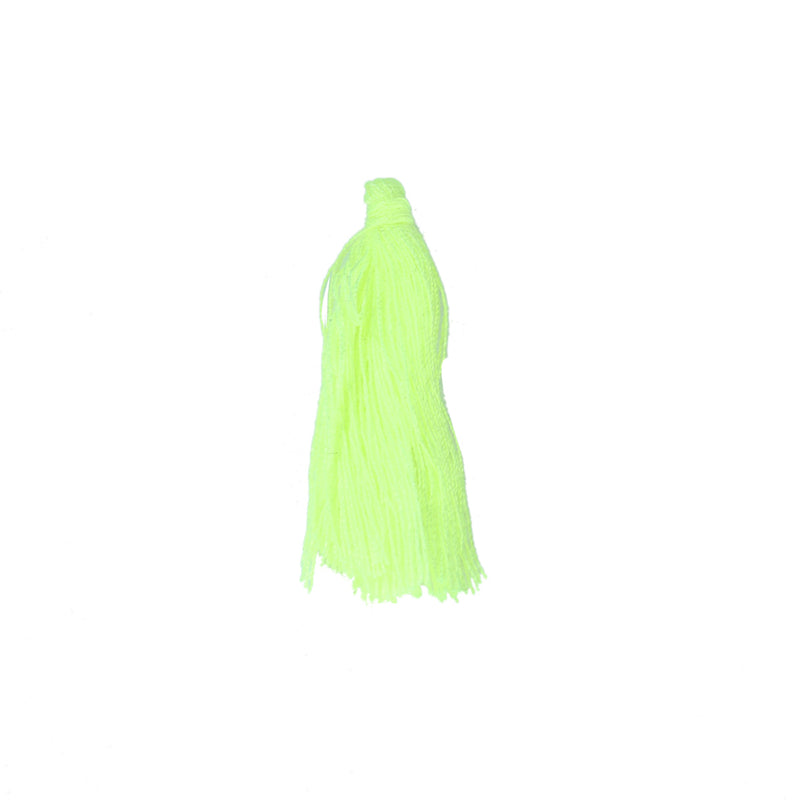 10 NEON YELLOW TASSEL Charms, Rayon Fiber Tassels, 40mm long (about 1-5/8"), chs3393