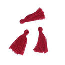 10 RED TASSEL Charms, Rayon Fiber Tassels, 40mm long (about 1-5/8"), chs3403