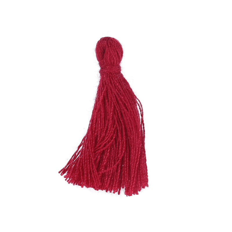 10 RED TASSEL Charms, Rayon Fiber Tassels, 40mm long (about 1-5/8"), chs3403