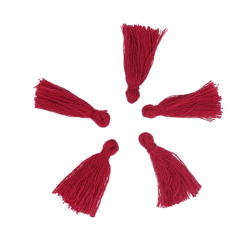 10 RED TASSEL Charms, Rayon Fiber Tassels, 40mm long (about 1-5/8"), chs3403
