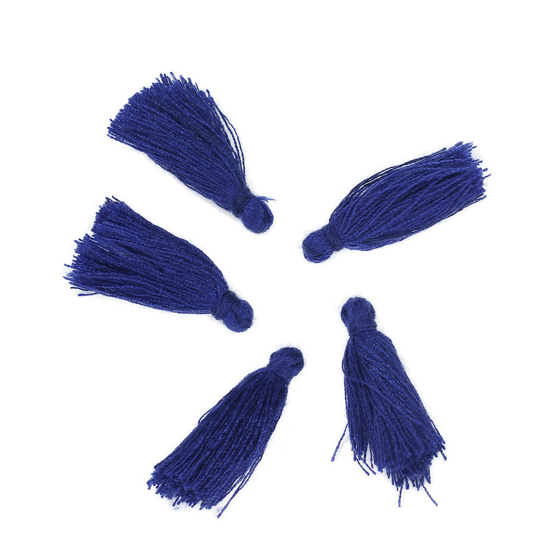 10 ROYAL BLUE TASSEL Charms, Rayon Fiber Tassels, 40mm long (about 1-5/8"), chs3396