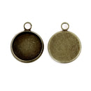20 Bronze Charm Bezel, Fits 12mm Round Cabochons, bronze bezel tray, chs3133