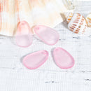 5 Pink Resin Charms Faux Beach Glass Drop Charms, Frosted Matte Translucent, 24x15mm, chs3328
