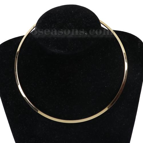 1 Gold Stainless Steel Choker Collar Necklace Blank, 17-3/4" long, fch1250