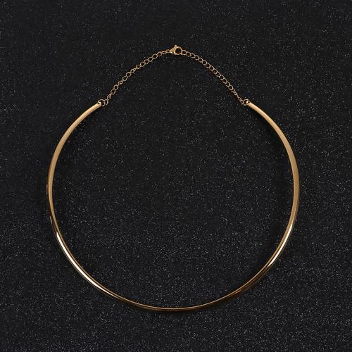 1 Gold Stainless Steel Choker Collar Necklace Blank, 18-3/4" long, fch1249