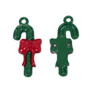 10 CHRISTMAS Charms, CANDY CANE Charms or Pendants, enamel, 29mm, chs3407