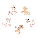 5 UNICORN Charms, PINK Enamel with Gold Plate, Fairy Tale Charms, Animal Charms, 16x14mm, chs3487