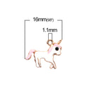 5 UNICORN Charms, PINK Enamel with Gold Plate, Fairy Tale Charms, Animal Charms, 16x14mm, chs3487