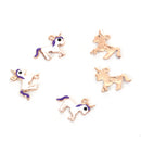 5 UNICORN Charms, PURPLE Enamel with Gold Plate, Fairy Tale Charms, Animal Charms, 16x14mm, chs3412
