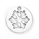 10 Silver SNOWFLAKE Charms Pendants 24mm chs3451