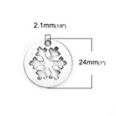 10 Silver SNOWFLAKE Charms Pendants 24mm chs3451