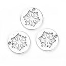 10 Silver SNOWFLAKE Charms Pendants 24mm chs3451