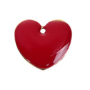 5 RED Enamel Heart Charms, double sided, 15x14mm, chs3431
