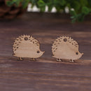 10 HEDGEHOG Charms, Wood Hedgehog Charm Pendants, Animal Charms, 25x20mm, chs3461