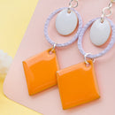 5 BLUE Enamel Dot Charms, Silver Round Circle Sequin Charms, double sided, 20mm (3/4"), chs3497