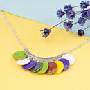 5 BLUE Enamel Dot Charms, Silver Round Circle Sequin Charms, double sided, 20mm (3/4"), chs3497