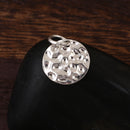 10 SILVER Hammered Metal Coin Sequin Charms, Round Dot Charms, double sided design, 13mm (1/2"), chs3388