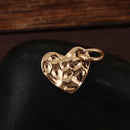10 GOLD Hammered Metal HEART Sequin Charms, Flat Dot Charms, double sided design, 14mm (5/8") chs3415