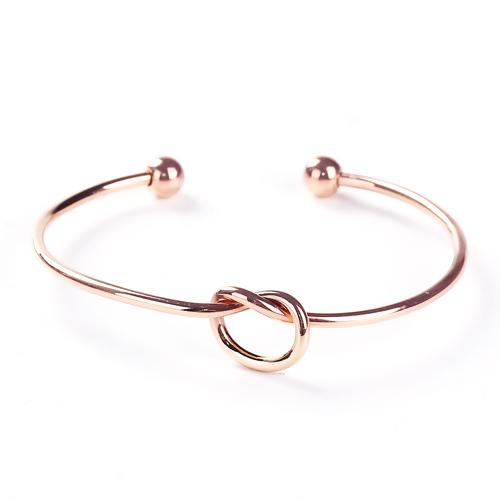 2 Rose Gold Love Knot Bangle Bracelet Blanks, Copper, 6.5", fin1121