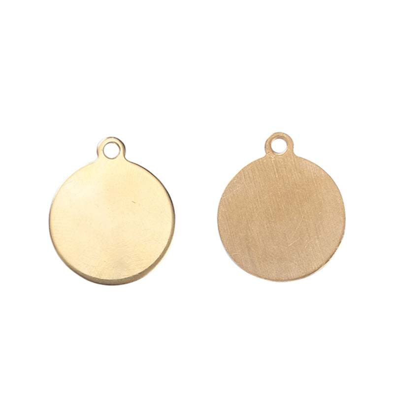 5 Gold Stainless Steel Stamping Blanks, Jewelry Tags, Pendants, 20mm (about 3/4") dia., msb0455