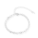 3 Silver Rolo Bracelet Blanks, 8.25" long with extender chain, fch1213a