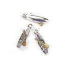 2 Kayak Charms, Silver and Gold Canoe Charms, Paddle Charms, 22mm chs3457