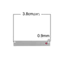 2 Stainless Steel Metal Bar Connector Blanks, top holes, PINK CRYSTAL, Rectangle Charms, 38mm x 6mm, (1-1/2" x 1/4"), chs3382