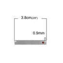 2 Stainless Steel Metal Bar Connector Blanks, top holes, DARK RED CRYSTAL, Rectangle Charms, 38mm x 6mm, (1-1/2" x 1/4"), chs3419