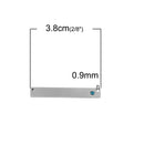 2 Stainless Steel Metal Bar Connector Blanks, top holes, BLUE ZIRCON CRYSTAL, Rectangle Charms, 38mm x 6mm, (1-1/2" x 1/4"), chs3389