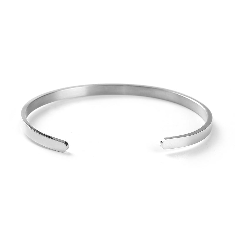 2 Stainless Steel Cuff Bracelet Blanks, Skinny Cuff Bangles, Stamping Blanks, 4mm wide, fin0715