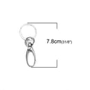 5 Large Silver Tone  Keychains with Clasp, lobster clasp, swivel key chain clasp for lanyards, purses, add your own charms, fin0718