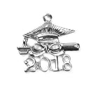 5 pcs 2018 Graduation Cap Charm Pendants, 2018 graduation charm, diploma and mortar board, chs3452