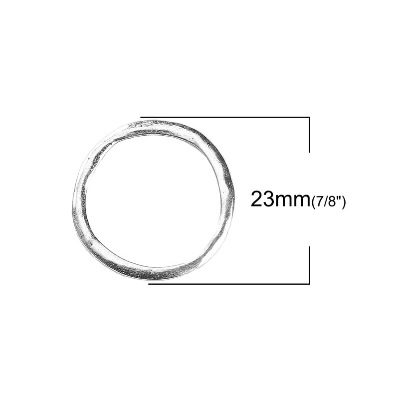 10 CIRCLE RING Silver Plated Metal Charm Connectors  23mm chs3381